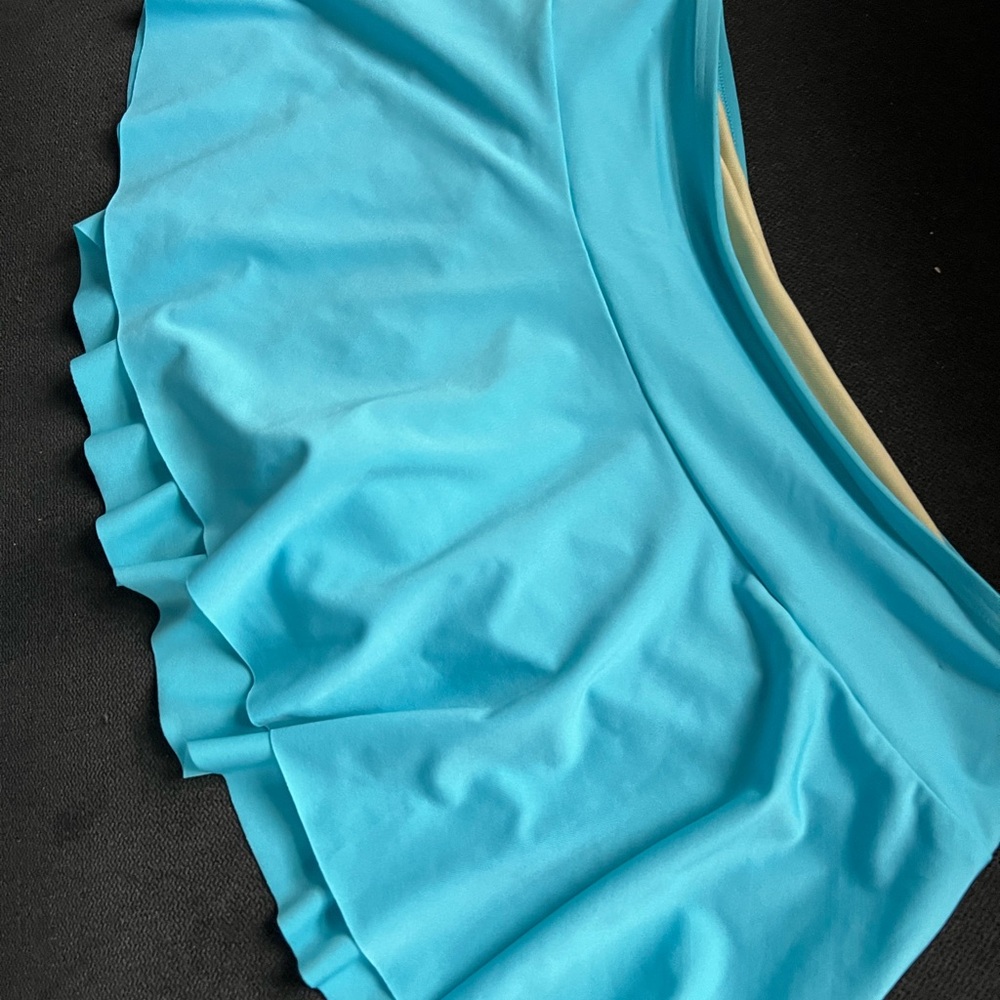 Lands end turquoise swim skirted bottom NEW with tags
